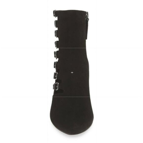 David Tate Buckle Straps Victorian Mood Black Leather Block Heel Bootie Size 10W - Picture 4 of 7